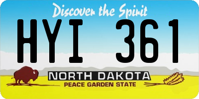 ND license plate HYI361