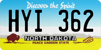 ND license plate HYI362