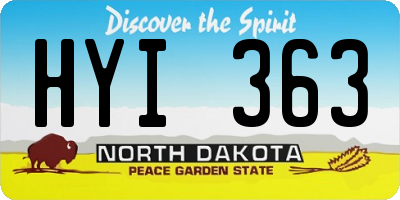 ND license plate HYI363