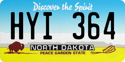 ND license plate HYI364