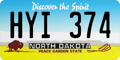 ND license plate HYI374