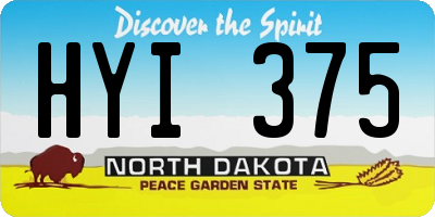 ND license plate HYI375
