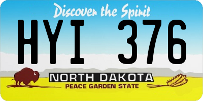 ND license plate HYI376