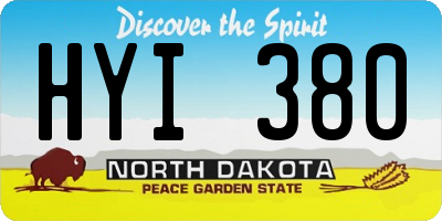 ND license plate HYI380