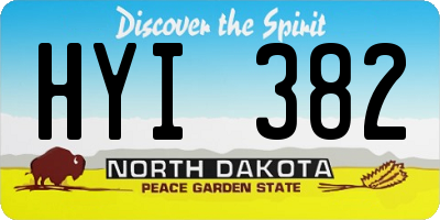 ND license plate HYI382