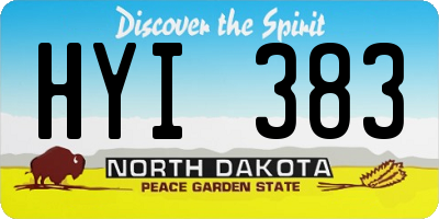 ND license plate HYI383