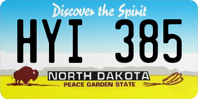 ND license plate HYI385