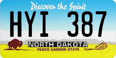 ND license plate HYI387