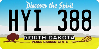ND license plate HYI388