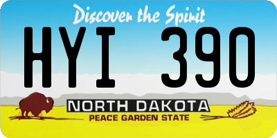 ND license plate HYI390