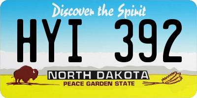 ND license plate HYI392