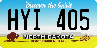 ND license plate HYI405
