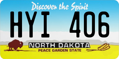 ND license plate HYI406
