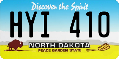 ND license plate HYI410
