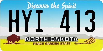 ND license plate HYI413