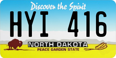 ND license plate HYI416
