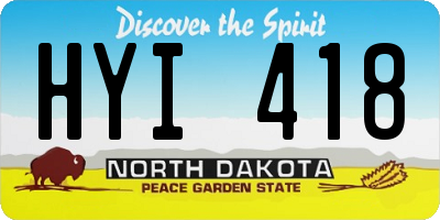 ND license plate HYI418
