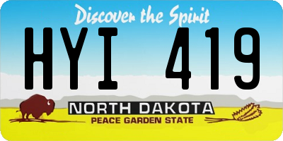 ND license plate HYI419