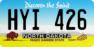 ND license plate HYI426