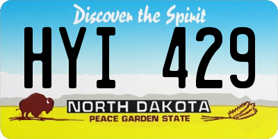 ND license plate HYI429