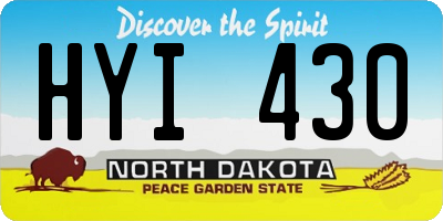 ND license plate HYI430