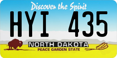 ND license plate HYI435