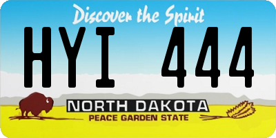 ND license plate HYI444