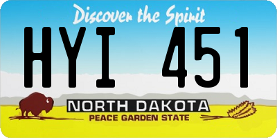 ND license plate HYI451