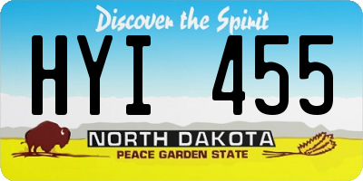 ND license plate HYI455
