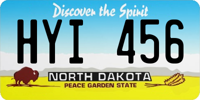 ND license plate HYI456