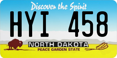 ND license plate HYI458