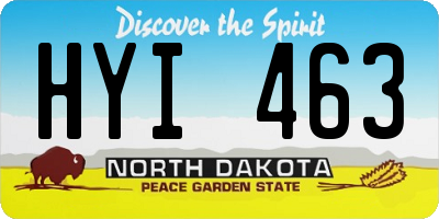 ND license plate HYI463