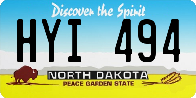 ND license plate HYI494