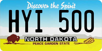 ND license plate HYI500