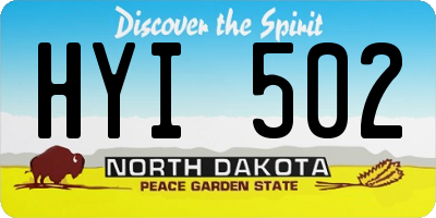 ND license plate HYI502