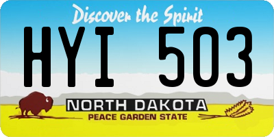 ND license plate HYI503