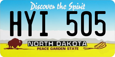 ND license plate HYI505