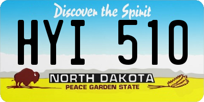ND license plate HYI510