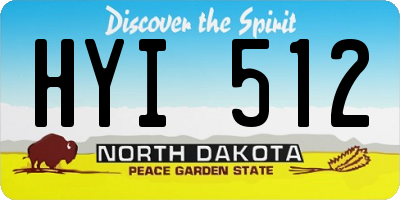 ND license plate HYI512