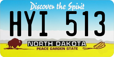 ND license plate HYI513