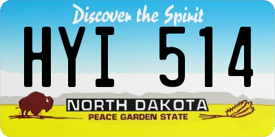 ND license plate HYI514