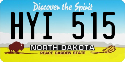 ND license plate HYI515