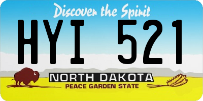 ND license plate HYI521