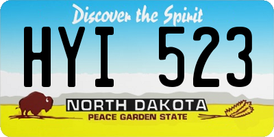 ND license plate HYI523