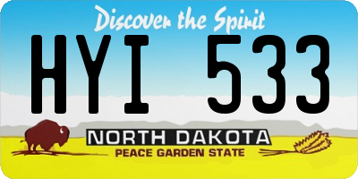 ND license plate HYI533