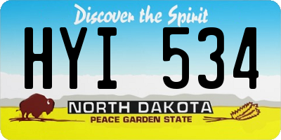 ND license plate HYI534