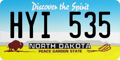ND license plate HYI535
