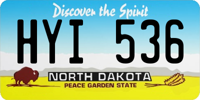ND license plate HYI536