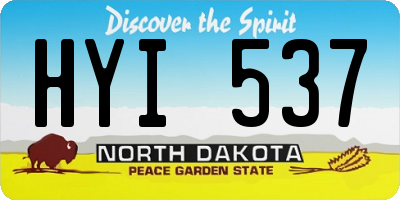 ND license plate HYI537