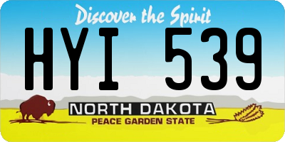 ND license plate HYI539